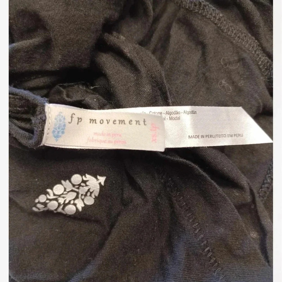 Free People Go Within Black White T Shirt Open Back  Size XS - Picture 8 of 8